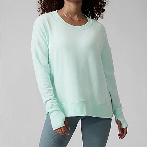 Athleta "Coaster Luxe Sweatshirt" Paradiso Blue Athleisure, Women's Size S - Picture 2 of 11